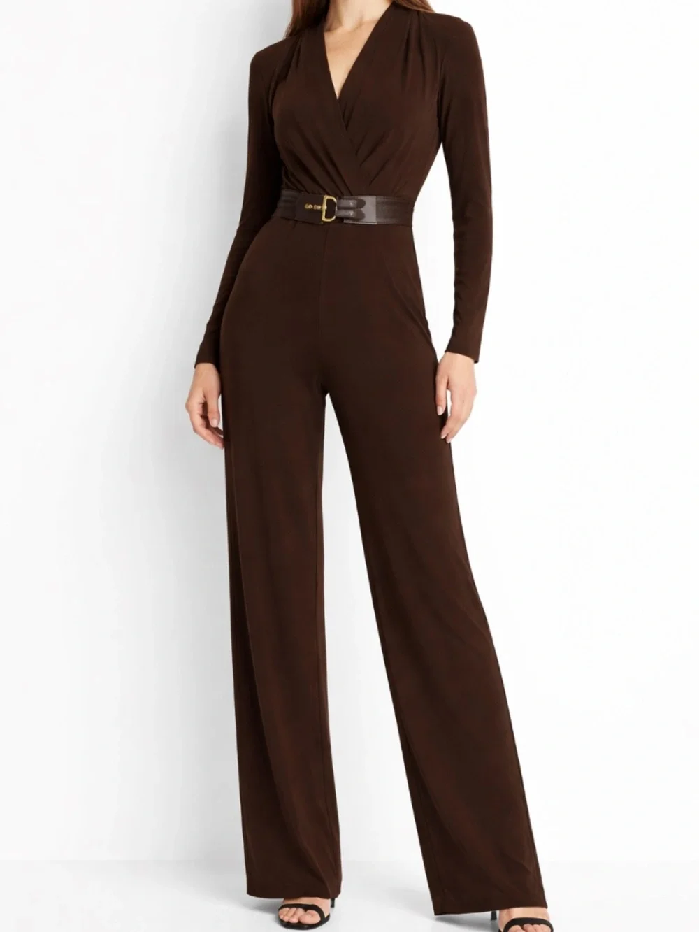 Lauren Ralph Lauren - Belted Surplice Jersey‎ Jumpsuit
